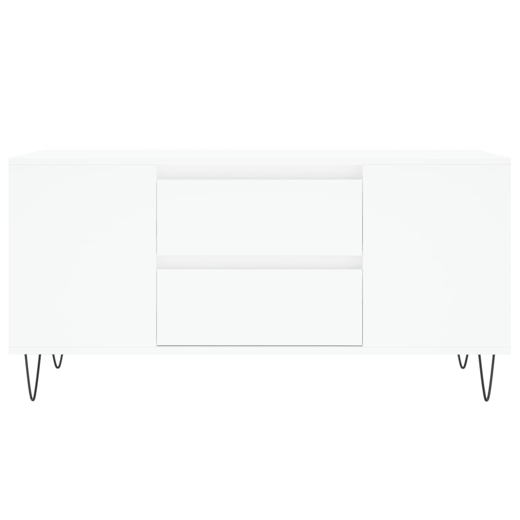 Coffee Table White 102x44.5x50 cm Engineered Wood