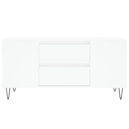 Coffee Table White 102x44.5x50 cm Engineered Wood