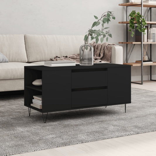 Coffee Table Black 102x44.5x50 cm Engineered Wood