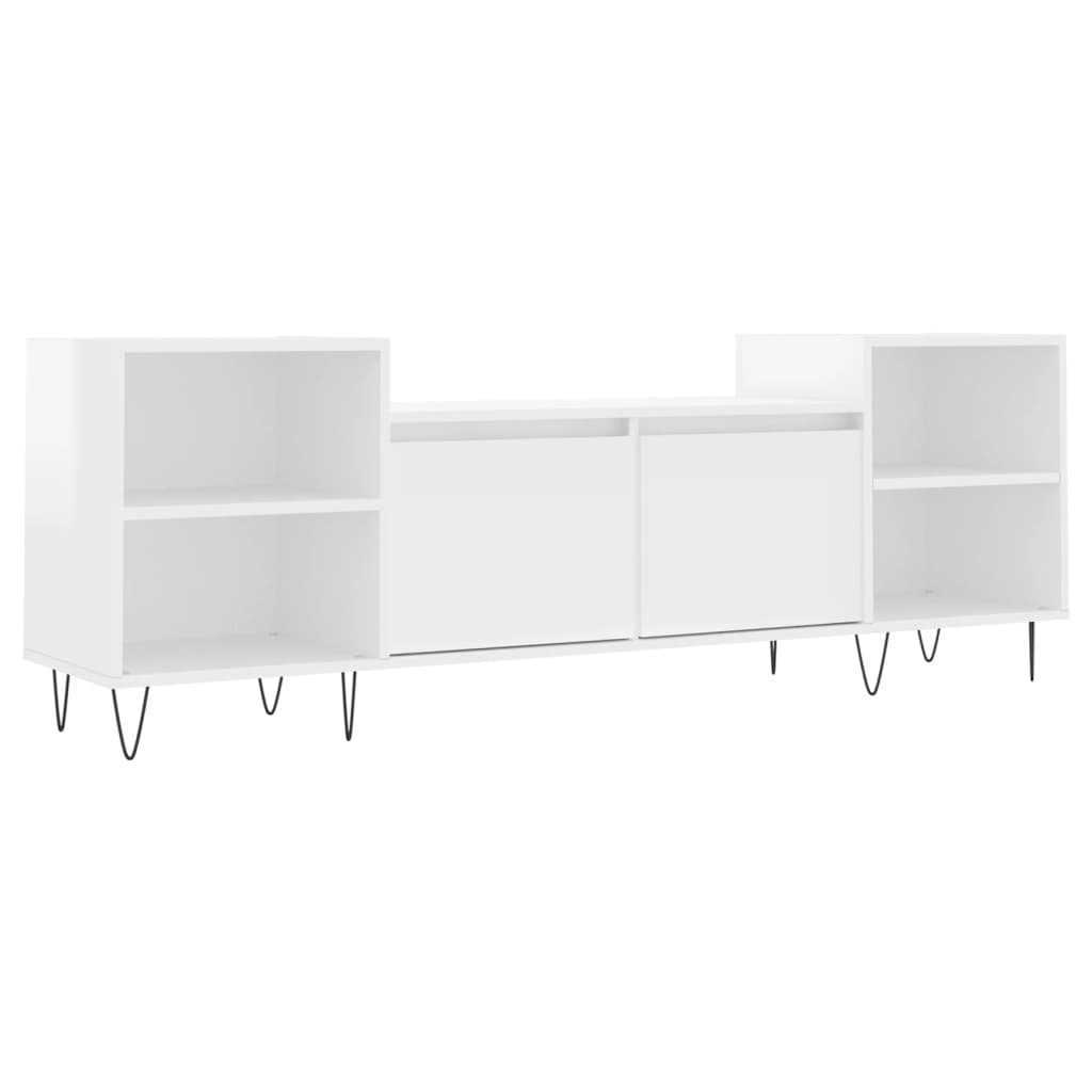 TV Cabinet High Gloss White 160x35x55 cm Engineered Wood