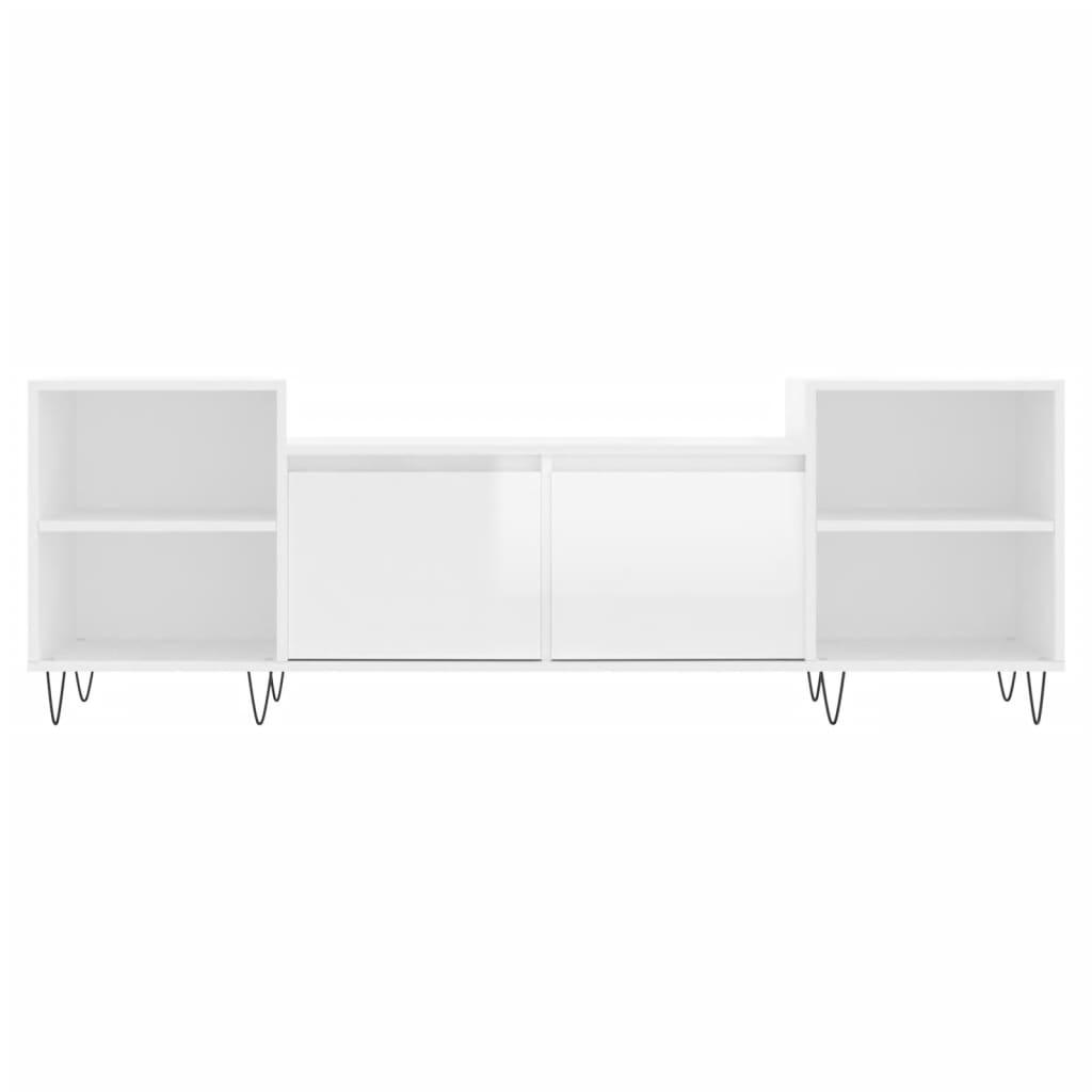 TV Cabinet High Gloss White 160x35x55 cm Engineered Wood
