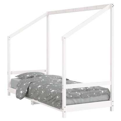 White Solid Pine Kids Bed Frame 80x200 cm | Durable & Stylish