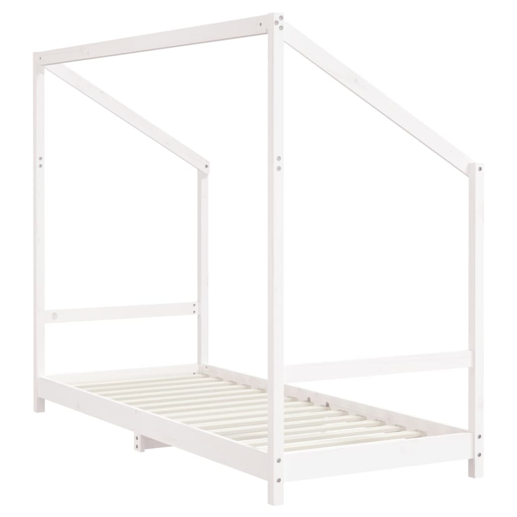 White Solid Pine Kids Bed Frame 80x200 cm | Durable & Stylish