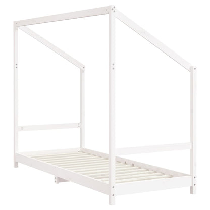 White Solid Pine Kids Bed Frame 80x200 cm | Durable & Stylish