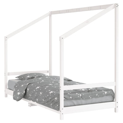 White Solid Pine Kids Bed Frame - 90x200 cm