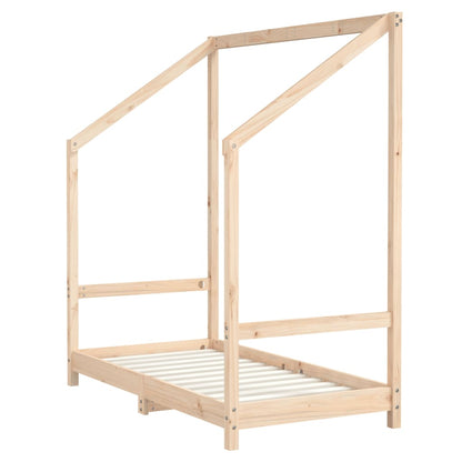 Solid Pine Kids Bed Frame - 70x140 cm - Natural Wood Finish