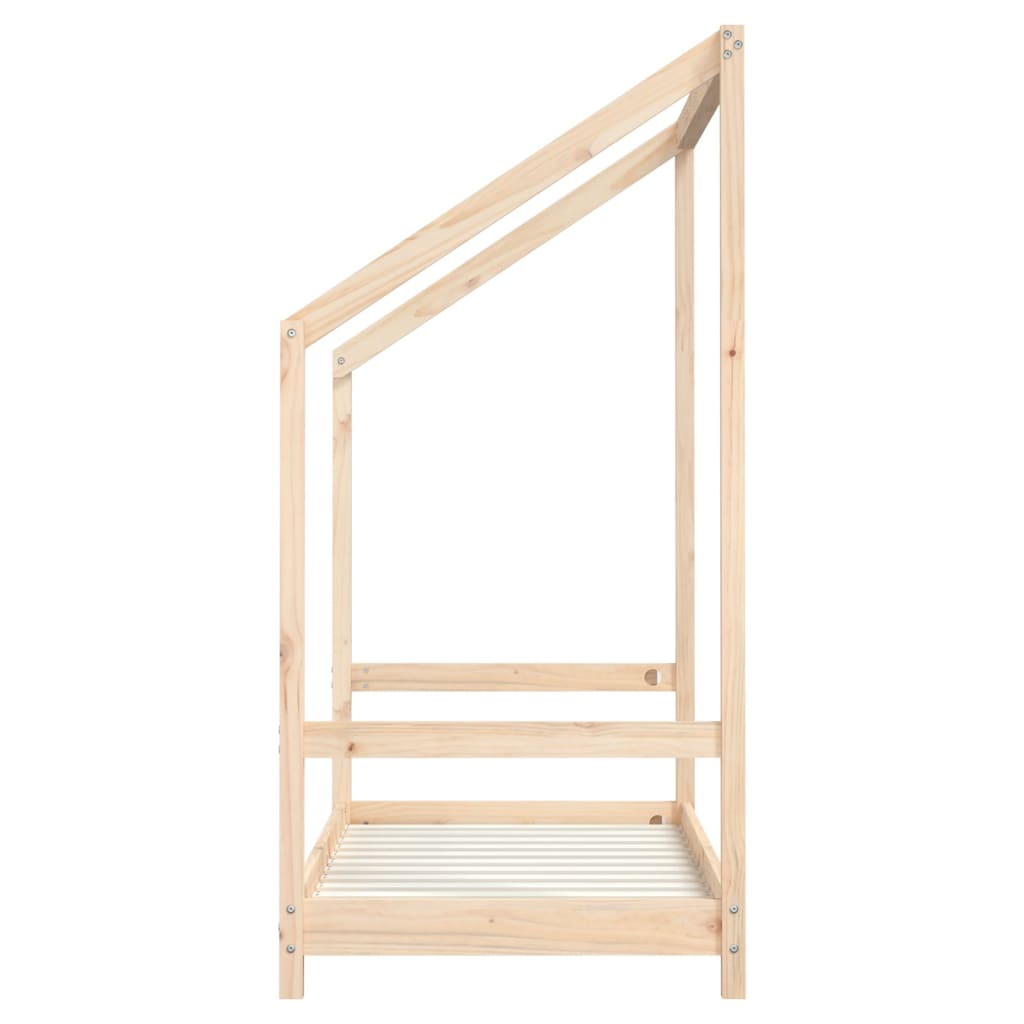 Solid Pine Kids Bed Frame - 70x140 cm - Natural Wood Finish