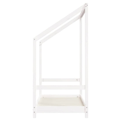 White Kids Bed Frame 70x140 cm - Solid Pine Wood