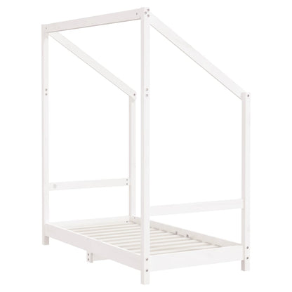 White Kids Bed Frame 70x140 cm - Solid Pine Wood