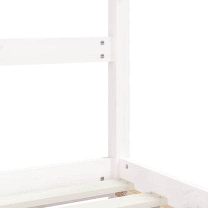 White Kids Bed Frame 70x140 cm - Solid Pine Wood