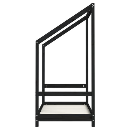 Solid Pine Kids Bed Frame - Black 70x140 cm