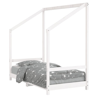 White Solid Pine Kids Bed Frame 80x160 cm - Durable & Stylish