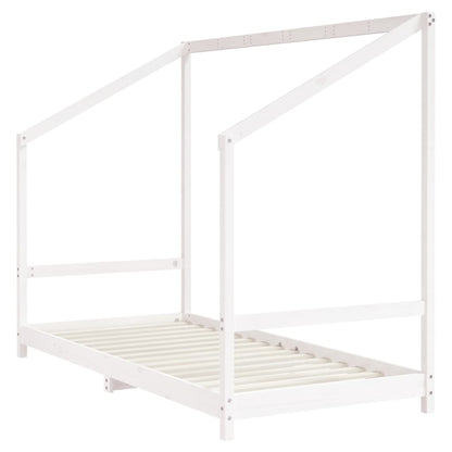White Solid Pine Kids Bed Frame - 90x190 cm Durable Design