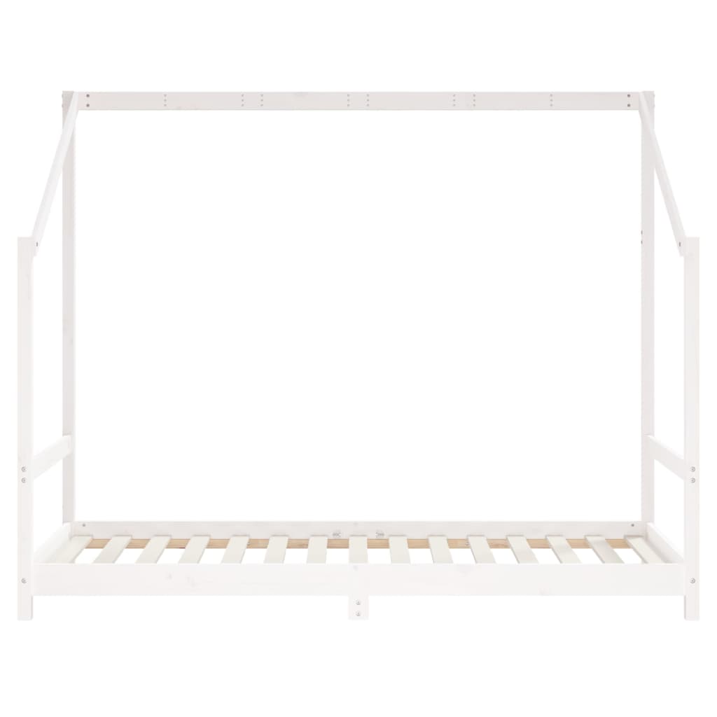 White Solid Pine Kids Bed Frame - 90x190 cm Durable Design
