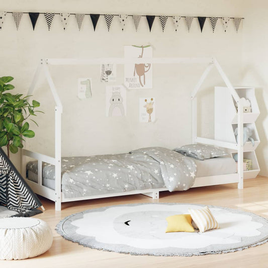 Solid Pine White Kids Bed Frame 80x200 cm - Durable and Stylish