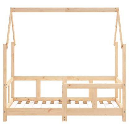 Children's Solid Pine Wood Bed Frame 70x140 cm - Natural Finish