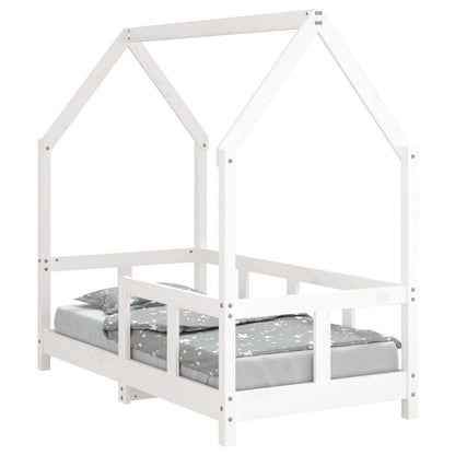 Solid Pine Kids Bed Frame 70x140 cm - White Finish