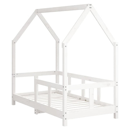 Solid Pine Kids Bed Frame 70x140 cm - White Finish