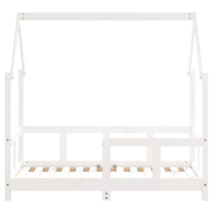 Solid Pine Kids Bed Frame 70x140 cm - White Finish