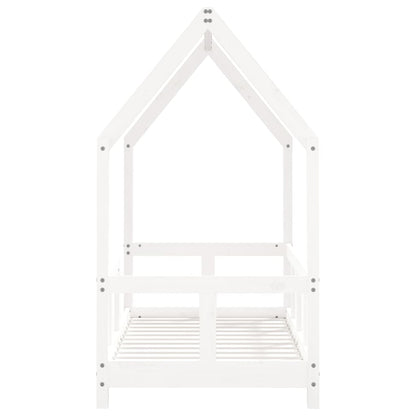 Solid Pine Kids Bed Frame 70x140 cm - White Finish