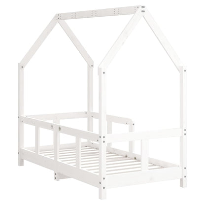 Solid Pine Kids Bed Frame 70x140 cm - White Finish