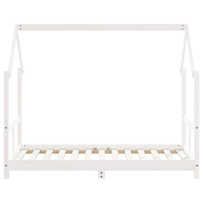 Solid Pine Kids Bed Frame - White 80x160 cm