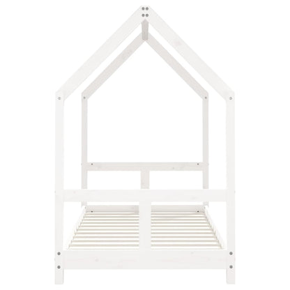 Solid Pine Kids Bed Frame - White 80x160 cm