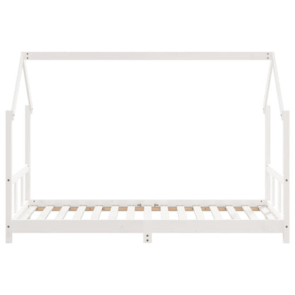 Solid Wood Kids Bed Frame - White 90x190 cm Pine