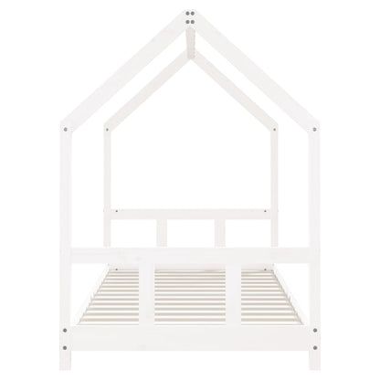 Solid Wood Kids Bed Frame - White 90x190 cm Pine