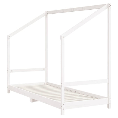 White Solid Wood Pine Kids Bed Frame 2x(80x200) cm