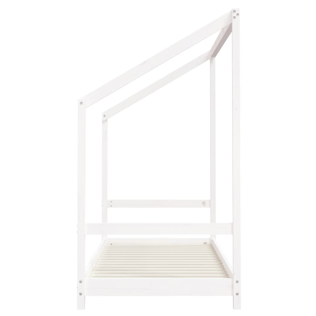 White Solid Wood Pine Kids Bed Frame 2x(80x200) cm