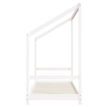 White Solid Wood Pine Kids Bed Frame 2x(80x200) cm