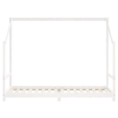 White Solid Wood Pine Kids Bed Frame 2x(80x200) cm
