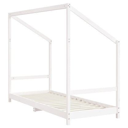 White Solid Wood Pine Kids Bed Frame 2x(80x200) cm