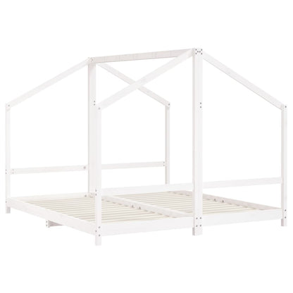 Solid Pine Kids Bed Frame, White, 2x(90x200 cm)