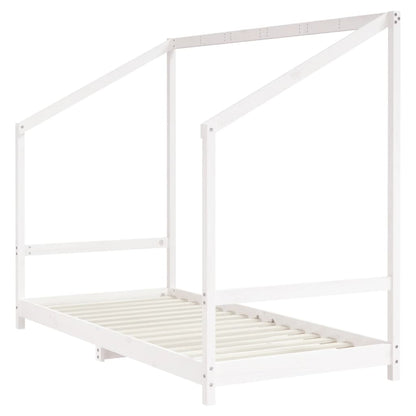 Solid Pine Kids Bed Frame, White, 2x(90x200 cm)