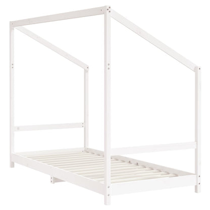 Solid Pine Kids Bed Frame, White, 2x(90x200 cm)