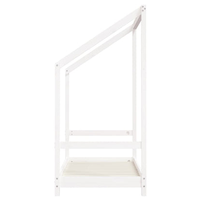 White Solid Pine Kids Bed Frame - 2x(70x140) cm, Durable Wood