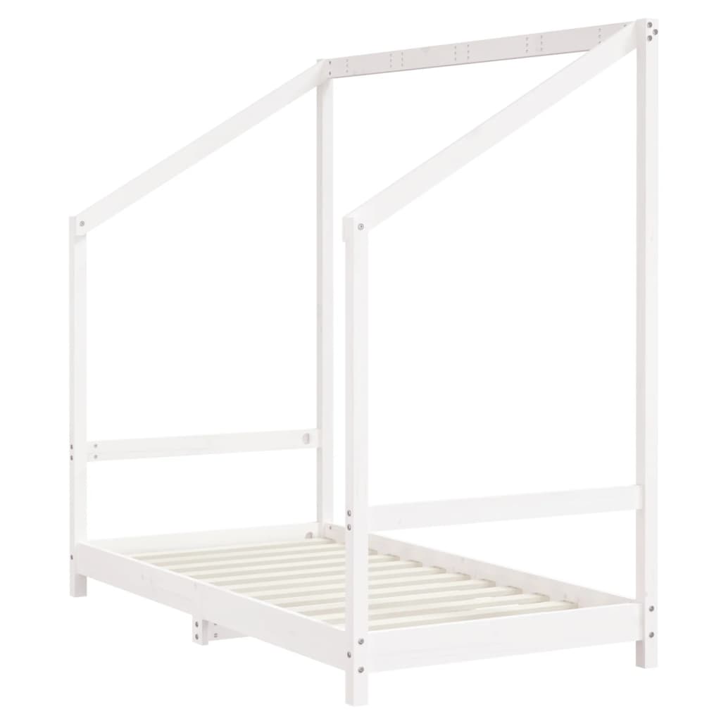 Solid Pine Kids Bed Frame - White, 2x(80x160) cm Sturdy Design