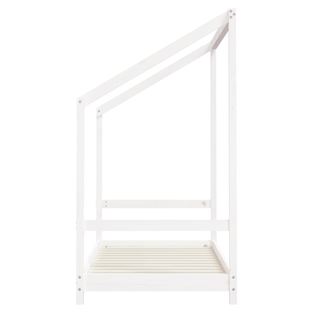 Solid Pine Kids Bed Frame - White, 2x(80x160) cm Sturdy Design