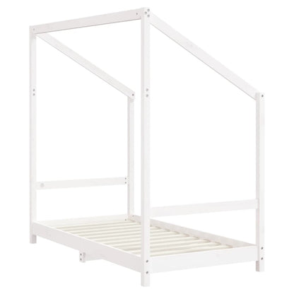 Solid Pine Kids Bed Frame - White, 2x(80x160) cm Sturdy Design