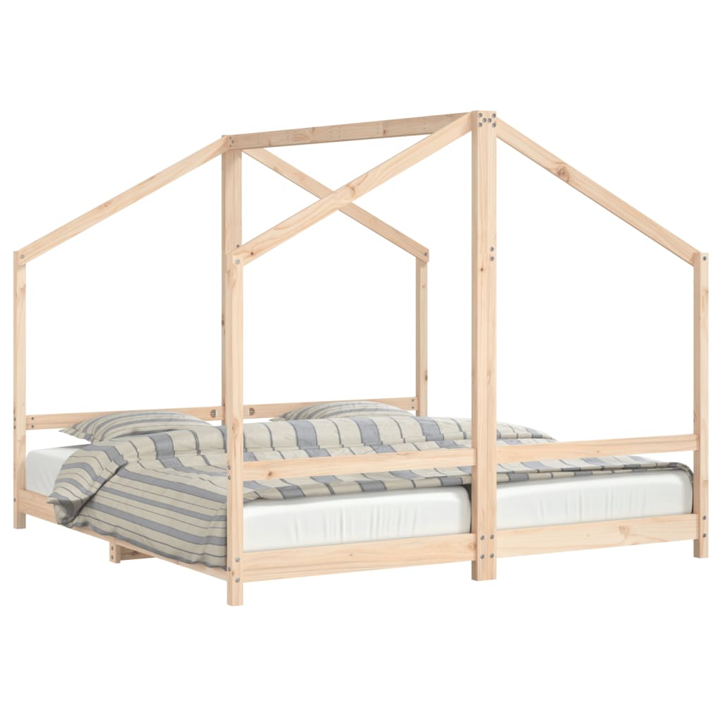 Solid Pine Kids Bed Frame 2x(90x190)cm - Durable & Stylish
