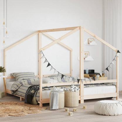 Solid Pine Kids Bed Frame 2x(90x190)cm - Durable & Stylish