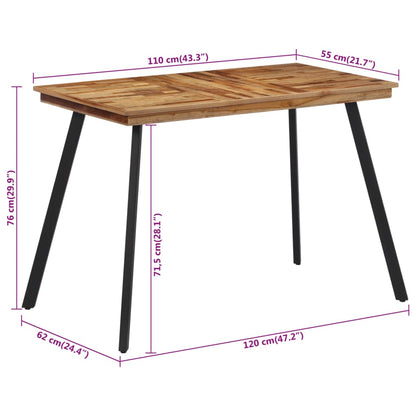 Elegant Solid Teak Wood Dining Table 120x62x76 cm
