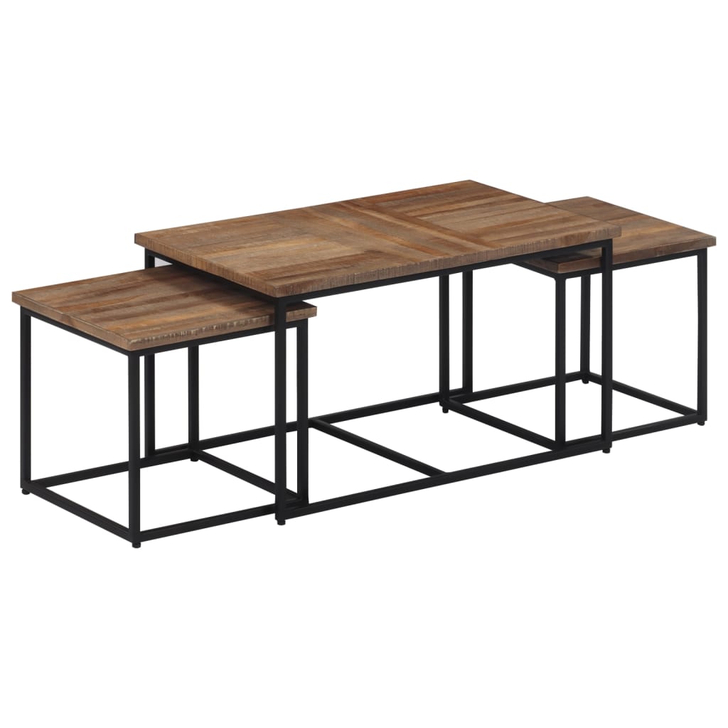 Nesting Coffee Tables 3 pcs Solid Wood Teak
