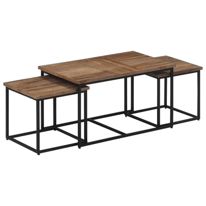 Nesting Coffee Tables 3 pcs Solid Wood Teak