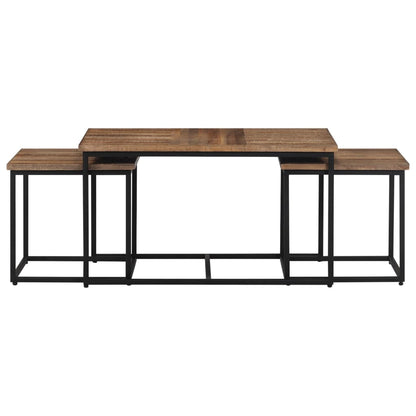 Nesting Coffee Tables 3 pcs Solid Wood Teak
