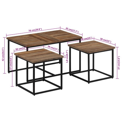 Nesting Coffee Tables 3 pcs Solid Wood Teak