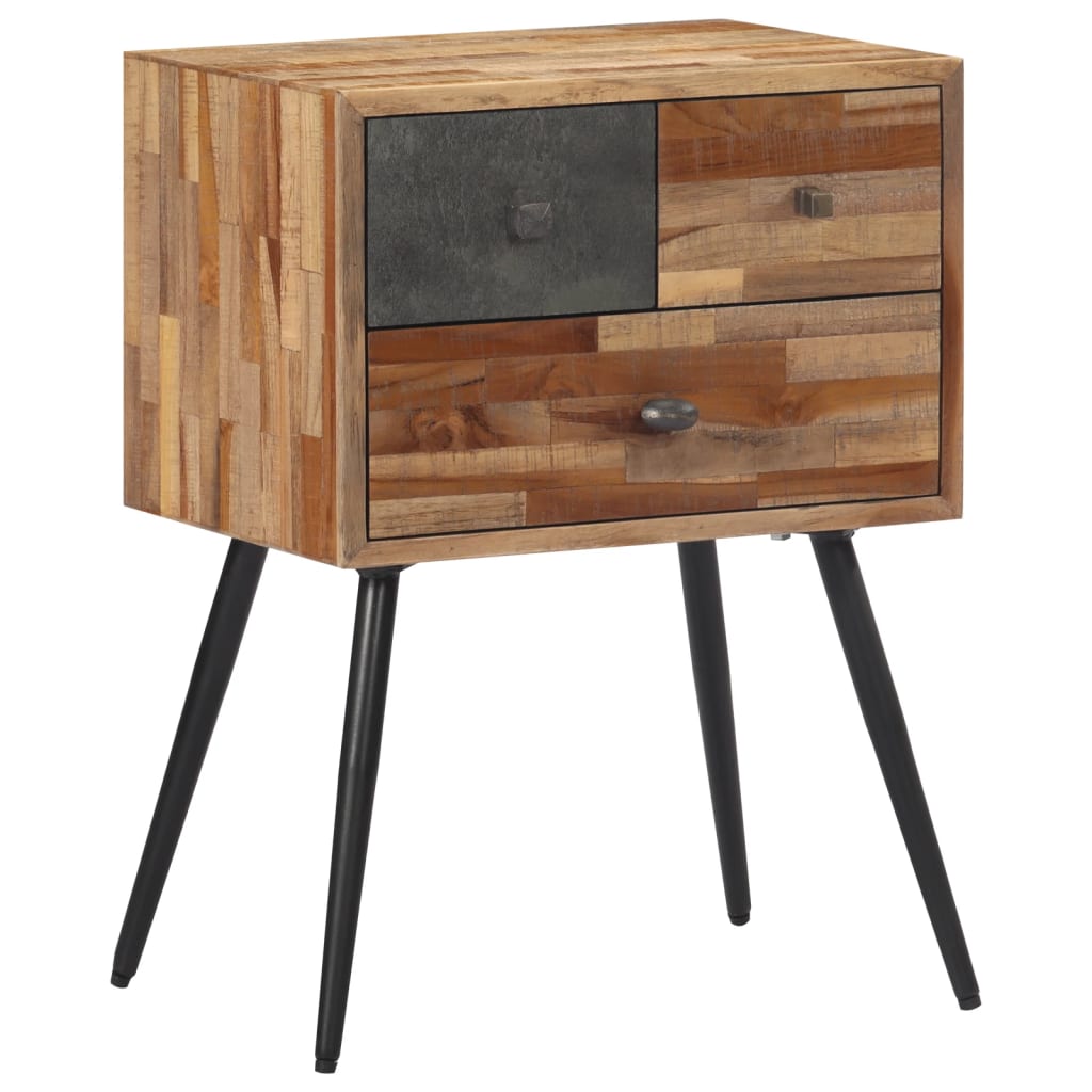 Solid Wood Teak Bedside Cabinet 47x31.5x60 cm - Stylish & Durable