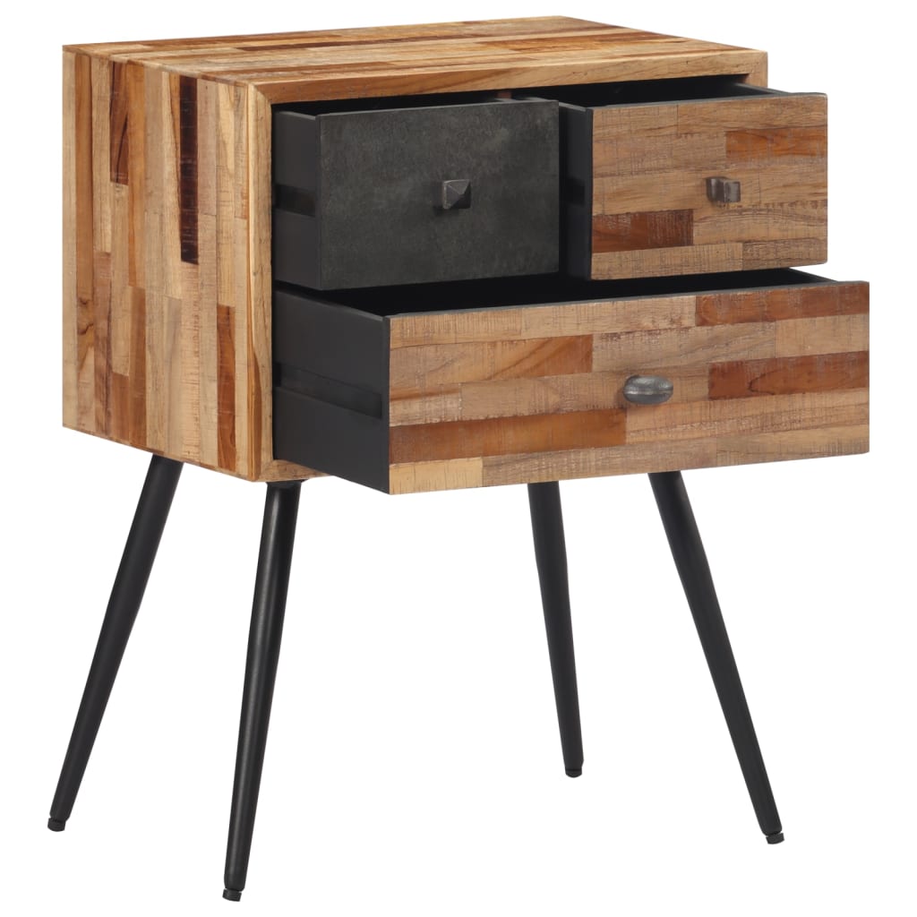 Solid Wood Teak Bedside Cabinet 47x31.5x60 cm - Stylish & Durable
